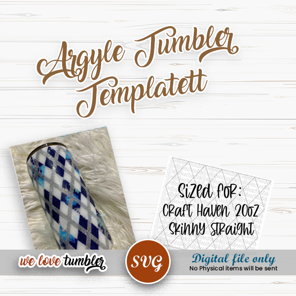 MakerFlo Argyle Tumbler Template for 20oz Skinny Straight