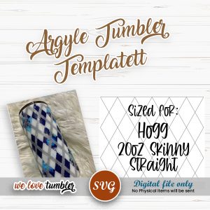 Argyle Tumbler Template Duo Plus Hogg 20oz Skinny Straight